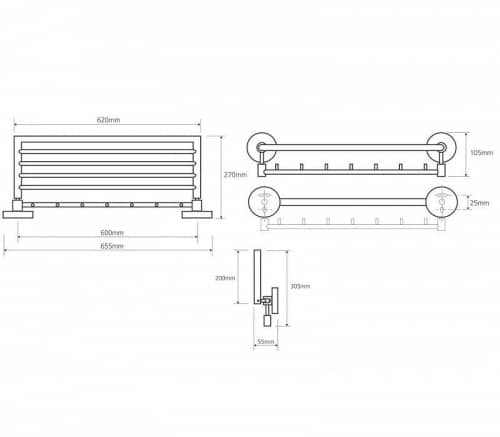 Купить Полотенцедержатель Bemeta Omega 104205162 с крючками хром по низкой цене