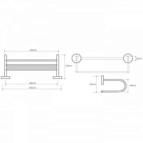 Купить Полотенцедержатель Bemeta Omega U-типа с полкой 104205172 хром по низкой цене