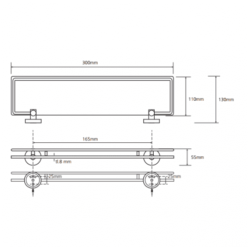 Купить Полочка Bemeta Omega стеклянная 104102202 хром по низкой цене