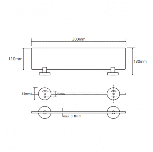 Купить Полочка Bemeta Omega стеклянная 104122042 хром по низкой цене