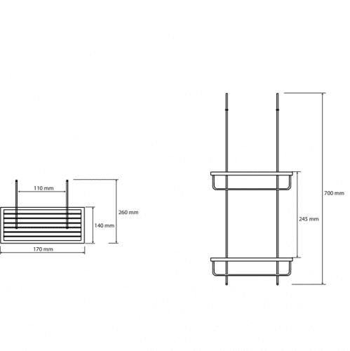 Купить Полочка Bemeta Cytro подвесная для душа 104702172 хром по низкой цене