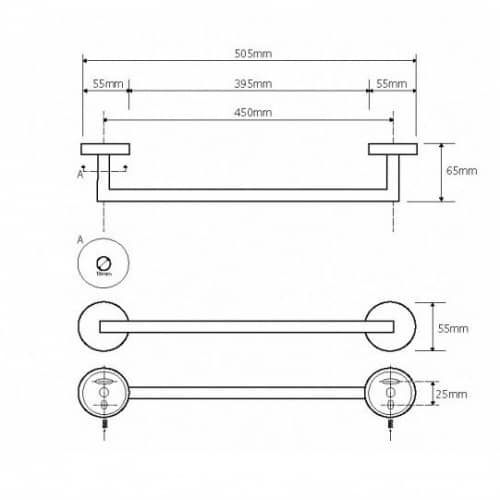 Купить Полотенцедержатель Bemeta Neo 104204125 матовый по низкой цене