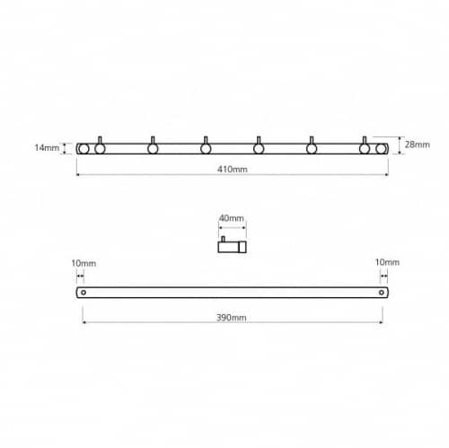 Купить Планка Bemeta Neo с шестью крючками 104606115 матовая по низкой цене
