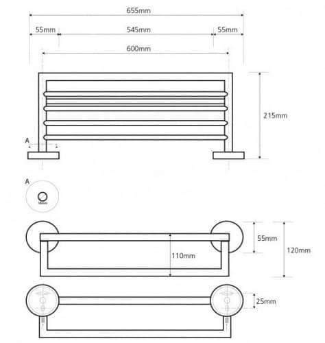 Купить Полотенцедержатель Bemeta Neo с полкой 104205075 по низкой цене