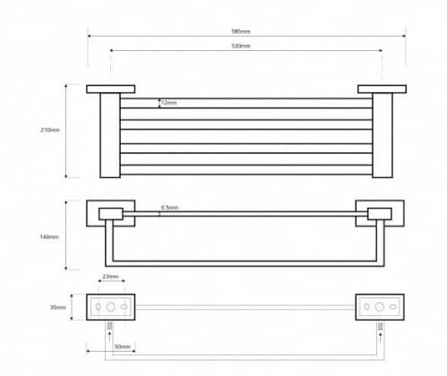 Купить Полотенцедержатель Bemeta Plaza с полкой 118104122 хром по низкой цене