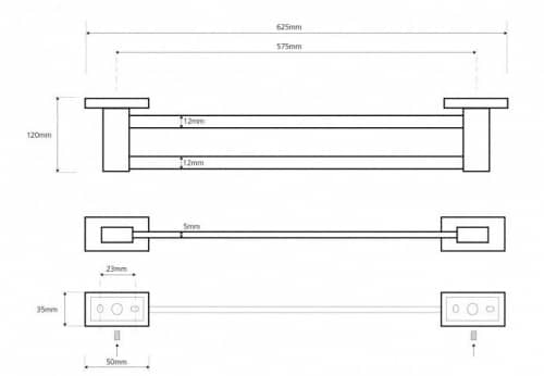 Купить Полотенцедержатель Bemeta Plaza 118104052 двойной по низкой цене