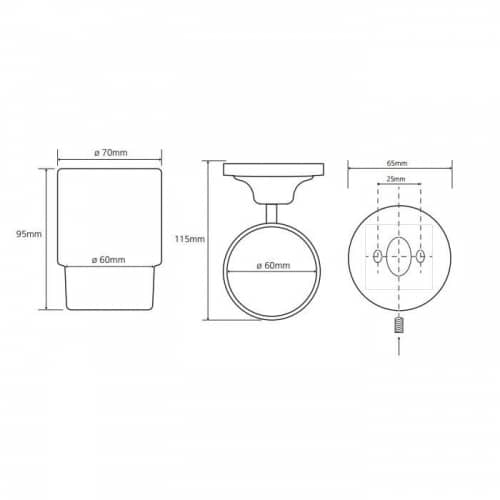 Купить Держатель зубных щеток со стаканом Bemeta Retro 144110017 подвесной бронза по низкой цене
