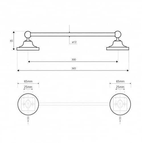 Купить Полотенцедержатель Bemeta Retro 144304012 хром по низкой цене