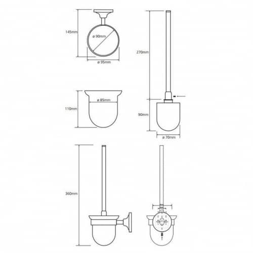 Купить Ершик Bemeta Retro подвесной 144313012 хром по низкой цене