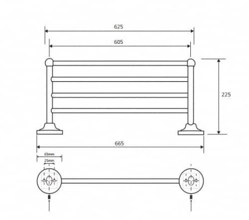 Купить Полотенцедержатель Bemeta Retro 144302182 хром по низкой цене