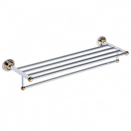 Купить Полотенцедержатель Bemeta Retro с полкой 144202098 хром/золото по низкой цене