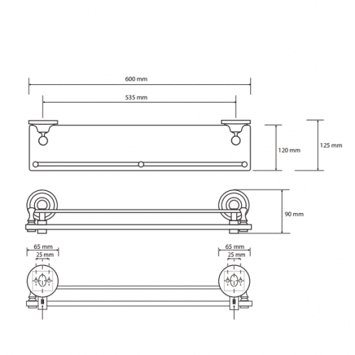 Купить Полочка Bemeta Retro стеклянная 144302262 хром по низкой цене