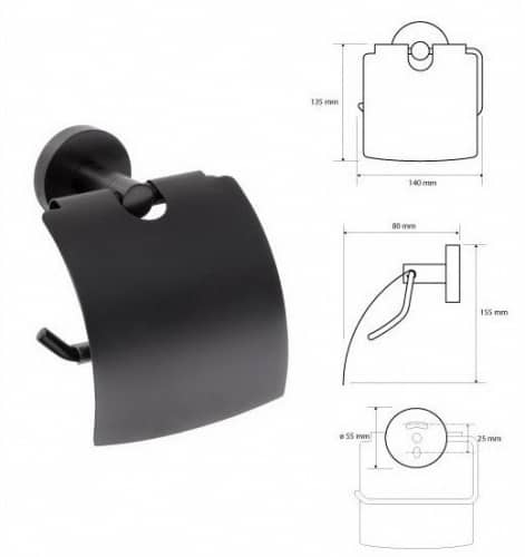 Купить Держатель туалетной бумаги Bemeta Dark 104112010 с крышкой лак по низкой цене