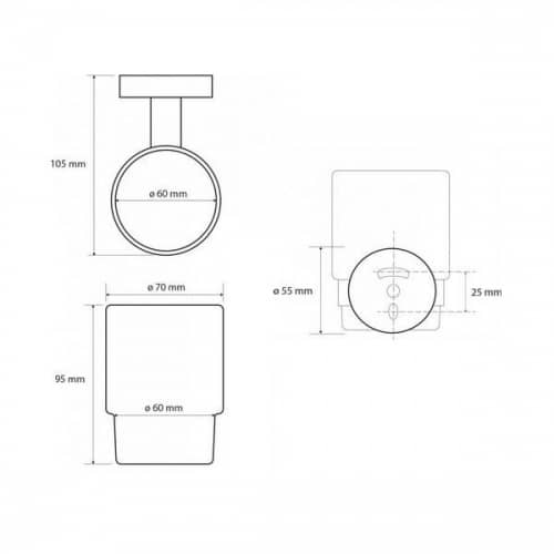 Купить Держатель зубных щеток со стаканом Bemeta Dark 104110010 лак по низкой цене