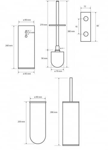 Купить Ершик Bemeta Dark подвесной/напольный 102313060 лак по низкой цене
