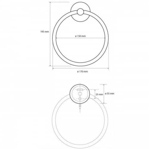 Купить Полотенцедержатель Bemeta Dark кольцевой 104104060 лак по низкой цене