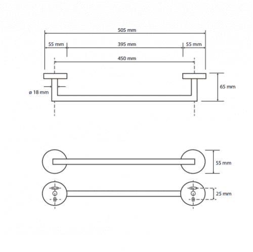 Купить Полотенцедержатель Bemeta Dark 104204020 лак по низкой цене