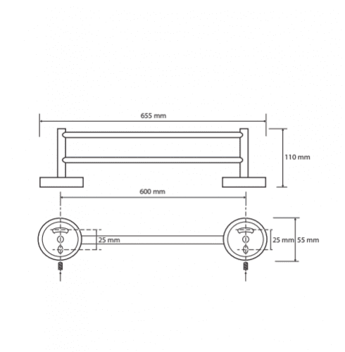 Купить Полотенцедержатель Bemeta Dark 104204050 двойной лак по низкой цене