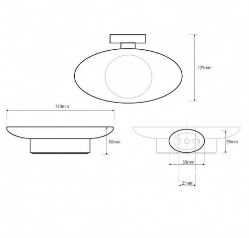Купить Мыльница Bemeta Oval стеклянная 118408021 хром по низкой цене