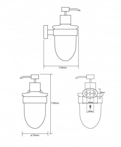 Купить Дозатор Bemeta Oval для жидкого мыла подвесной 118409011 хром по низкой цене
