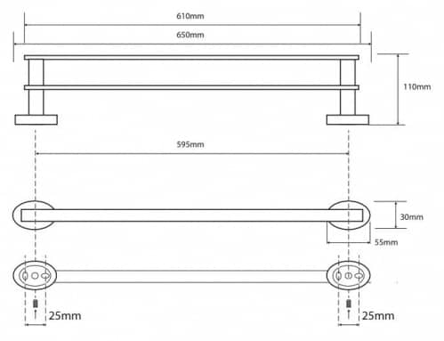 Купить Полотенцедержатель Bemeta Oval 118404051 двойной по низкой цене
