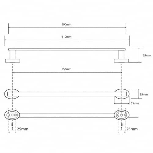 Купить Полотенцедержатель Bemeta Oval 118404041 хром по низкой цене
