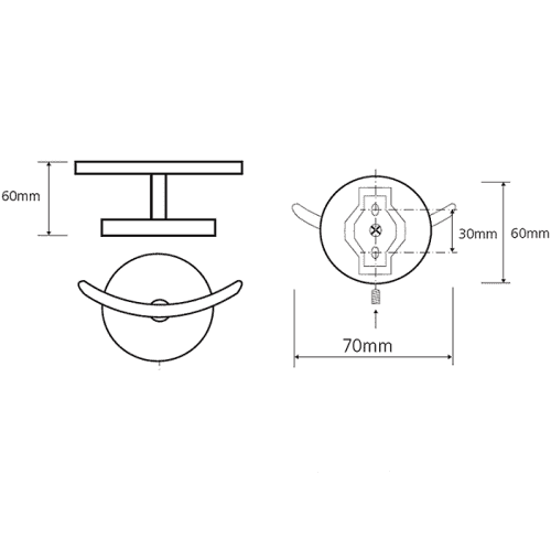 Купить Крючок Bemeta Alfa для ванной 102406022 двойной хром по низкой цене