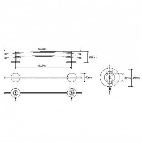 Купить Полотенцедержатель Bemeta Alfa 102410052 двойной хром по низкой цене
