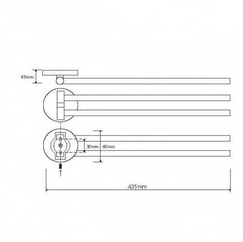 Купить Полотенцедержатель Bemeta Alfa 102404101 двойной поворотный хром по низкой цене