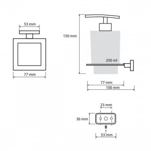 Купить Дозатор Bemeta Niki для жидкого мыла подвесной 153209049 хром по низкой цене