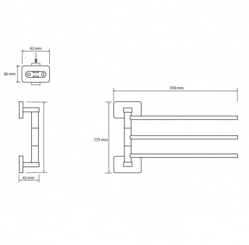 Купить Полотенцедержатель Bemeta Niki 153104112 тройной поворотный хром по низкой цене