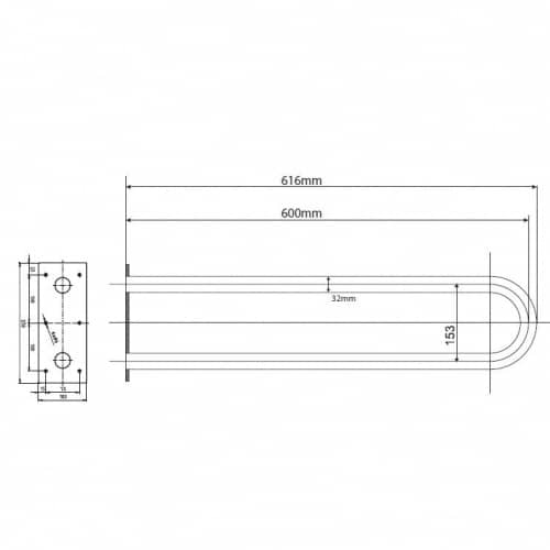 Купить Поручень Bemeta Help Program опорный U-oбpaзный 301102051 глянцевый по низкой цене