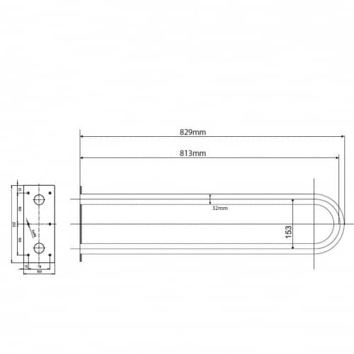 Купить Поручень Bemeta Help Program опорный U-oбpaзный 301102062 матовый по низкой цене