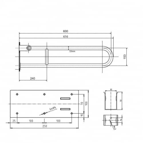 Купить Поручень Bemeta Help Program откидной U-oбpaзный 301102071 глянцевый по низкой цене