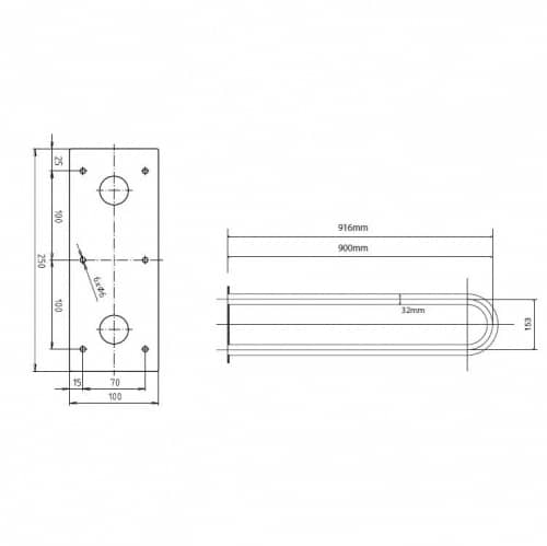 Купить Поручень Bemeta Help Program опорный U-oбpaзный 301102991 глянцевый по низкой цене