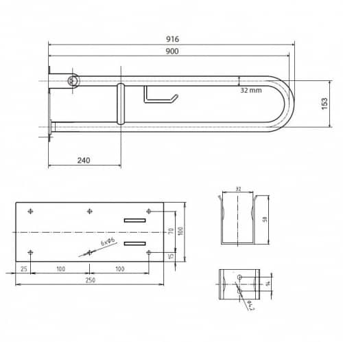 Купить Поручень Bemeta Help Program откидной U-oбpaзный 301102291 с держателем туалетной бумаги глянцевый по низкой цене