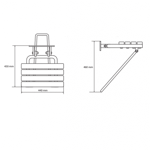 Купить Сиденье Bemeta Help Program 301102182 для душа откидное с опорной ножкой по низкой цене
