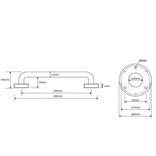 Купить Поручень Bemeta Help Program для ванной 301100202 матовый 200 мм по низкой цене