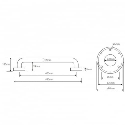 Купить Поручень Bemeta Help Program для ванной 301100401 глянцевый 400 мм по низкой цене