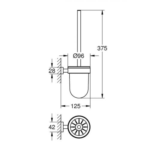Купить Ершик Grohe Essentials Cube подвесной 40513001 по низкой цене