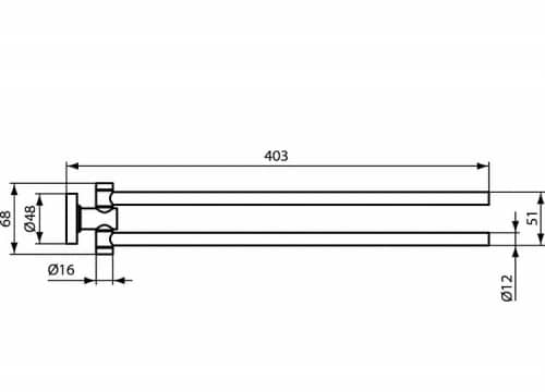 Купить Полотенцедержатель Ideal Standard IOM A9131AA двойной поворотный по низкой цене