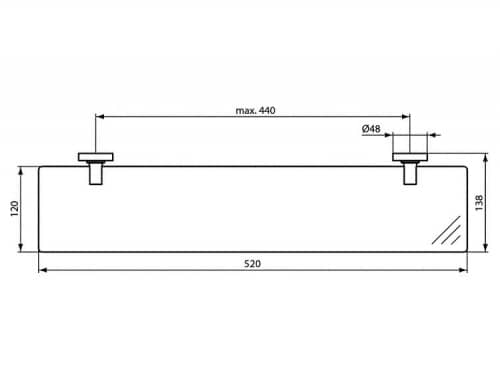 Купить Полка Ideal Standard IOM стеклянная A9125AA по низкой цене