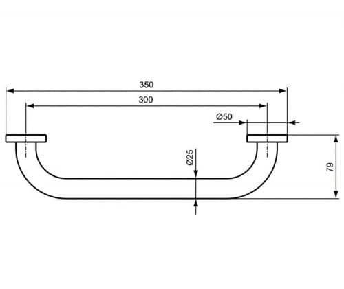 Купить Поручень Ideal Standard IOM прямой для ванны A9126AA по низкой цене