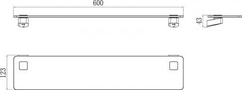 Купить Полочка Ravak 10 градусов TD 500.00 стеклянная 60 см по низкой цене