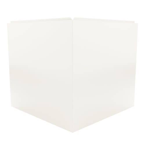 Купить Фасадная кассета Standard угловая, высота 545 мм, ширина полки 585 мм RAL9010 (белый цвет) для наружной отделки дома по низкой цене