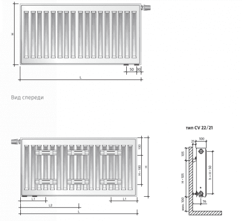 радиатор стальной панельный тип 22 км compact