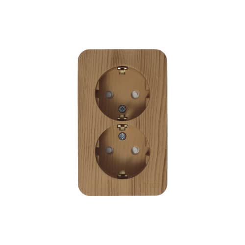 Купить Розетка двойная Schneider Electric Бланка с заземлением ясень по низкой цене