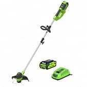 Купить Триммер Greenworks G40LTK4 аккумуляторный с аккумулятором 4Ач и зарядным устройством по низкой цене