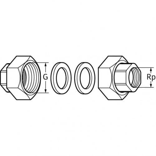 Купить Комплект DAB Brass Union KIT F 1 латунных гаек 1/2х1/2 дюйма по низкой цене