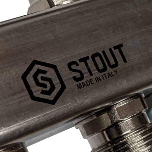 Купить Коллектор Stout распределительный SMS 0923 000008 на 8 контуров для радиаторной разводки по низкой цене